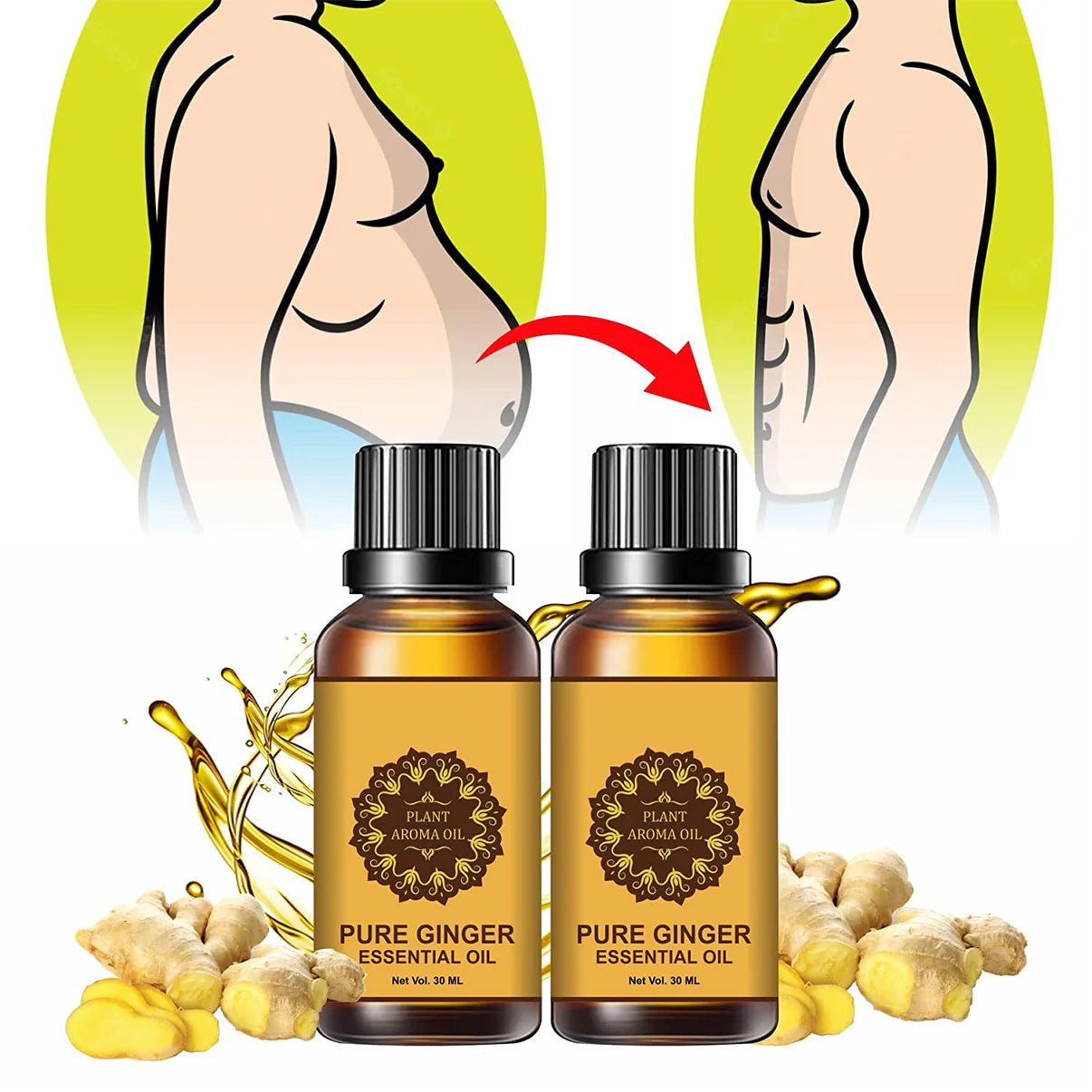 .Natural Belly Drainage Ginger Oil YT