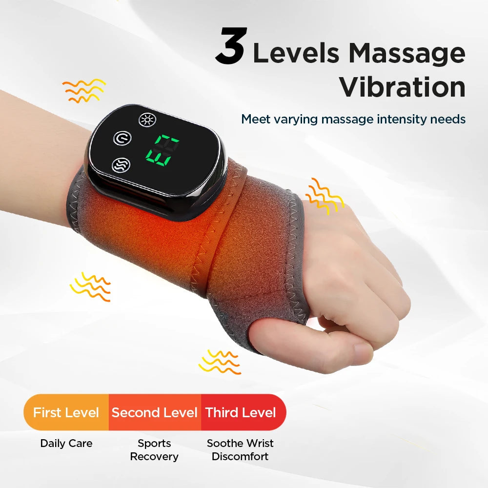 Wireless Heated Vibration Wrist and Ankle Massager for Deep Pain Relief