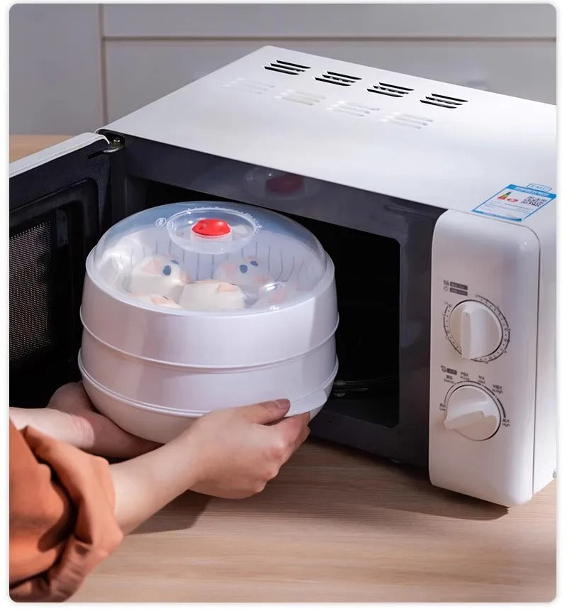 Microwave oven steamer