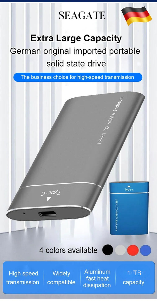 Solid State Drive External Portable SSD 1TB