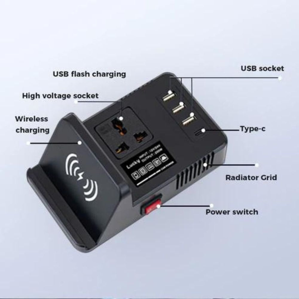 Power Up on the Go with a Wireless Charging Car Inverter