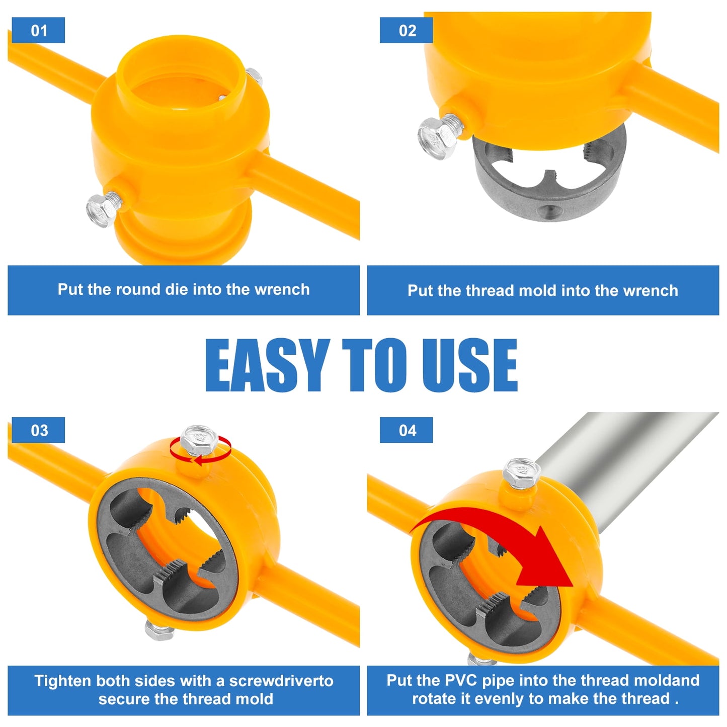 Plastic Pipe Thread Die Kit