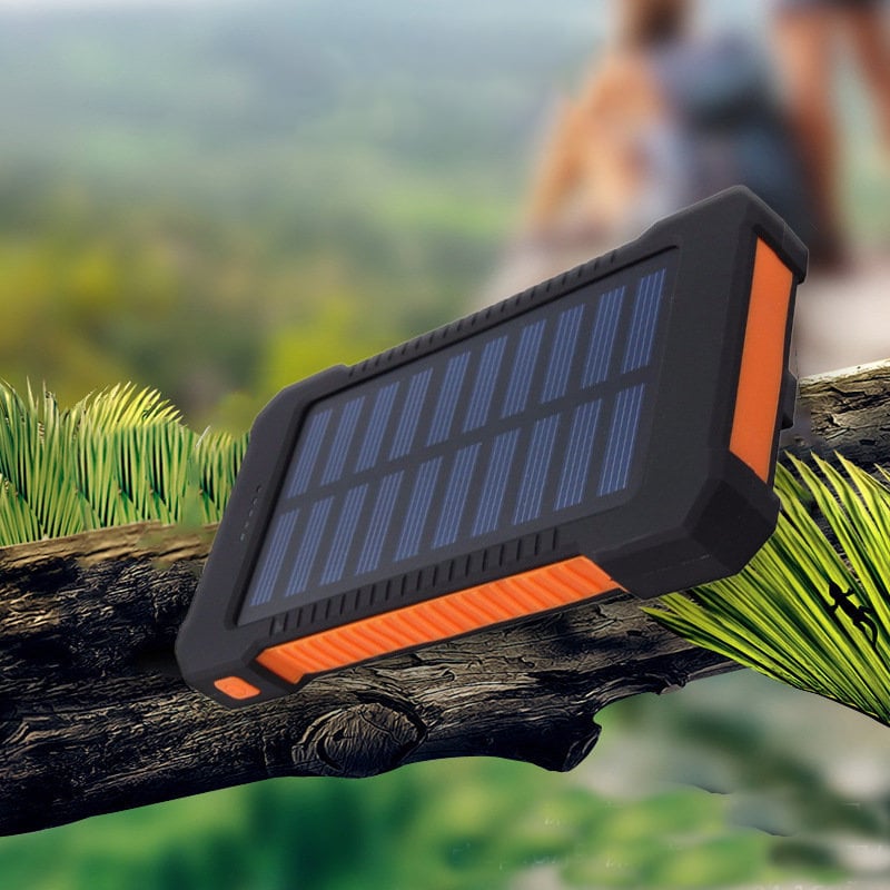 Wireless Charger Solar Power Bank Built-in Cables Waterproof/Shockproof