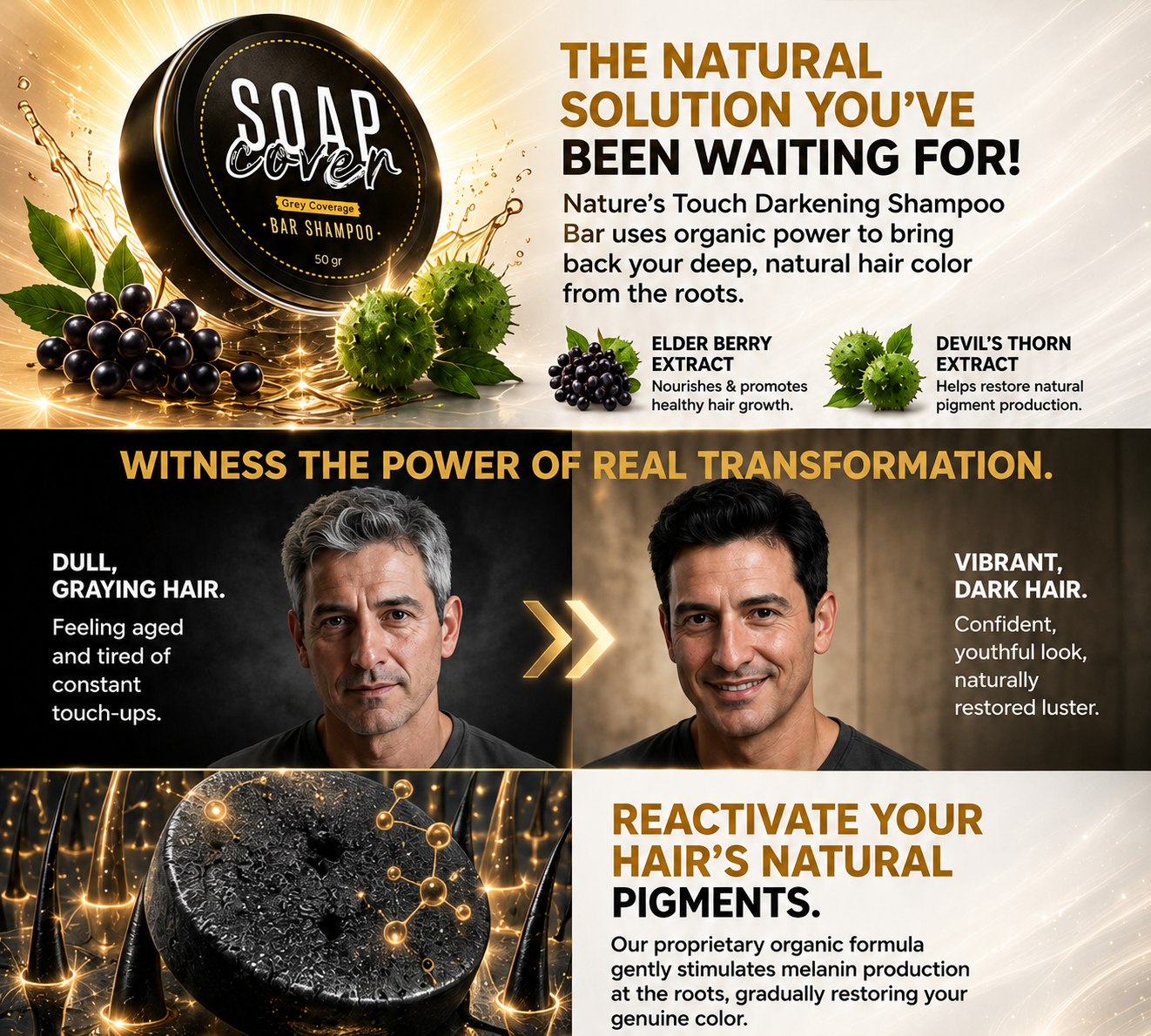 Hair darkening Soap shampoo, YT