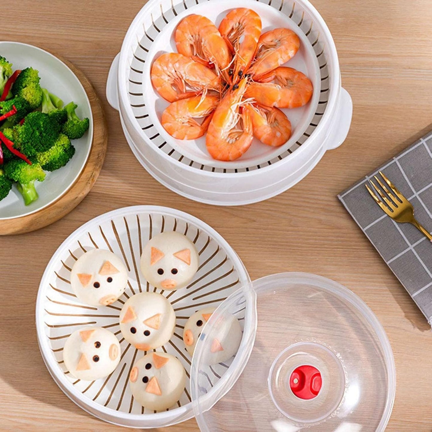 Microwave oven steamer Tk .